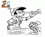 Coloriage pinocchio danse avec geppetto dessin